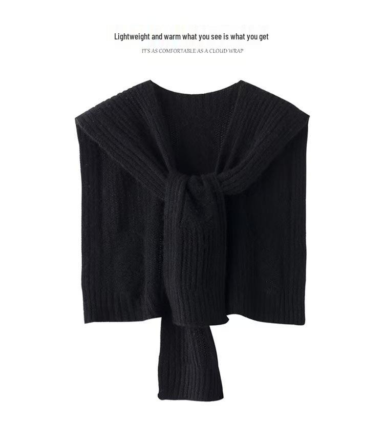 Versatile Cashmere Knit Shawl: Fashionable, Warm, Simple for Spring & Autumn