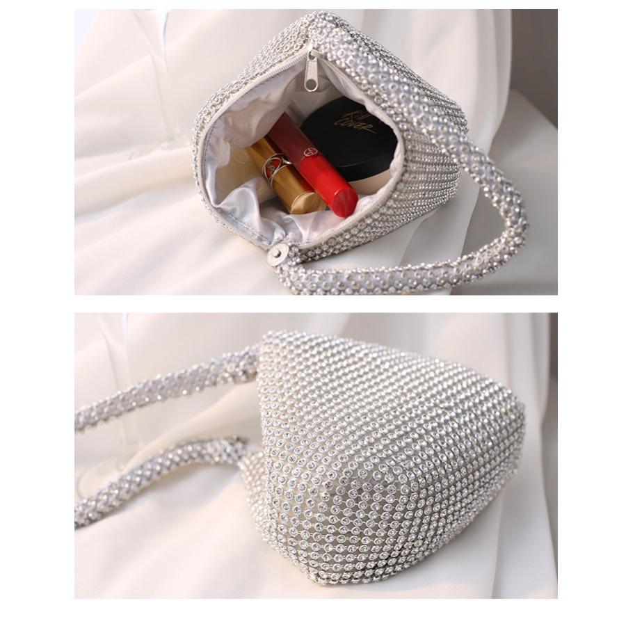 Dinner bag handmade rhinestone mine evening bag hand-held banquet bag women's handbag small
