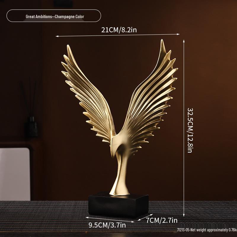 Golden Light Luxury Resin Handicrafts Collection: Ornaments for Office, Living Room, Wine & TV Cabinets