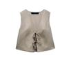 Spring New Arrival Casual Two-Piece Suit Beaded Linen Vest 7901322 Linen Wide Leg Pants 7901222