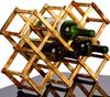 Anberotta Folding Wooden Wine Rack, Vintage Wine and Champagne Bottle Holder, Wood Storage Case, Stand, Interior Display (Holds 10 Bottles) N-W77