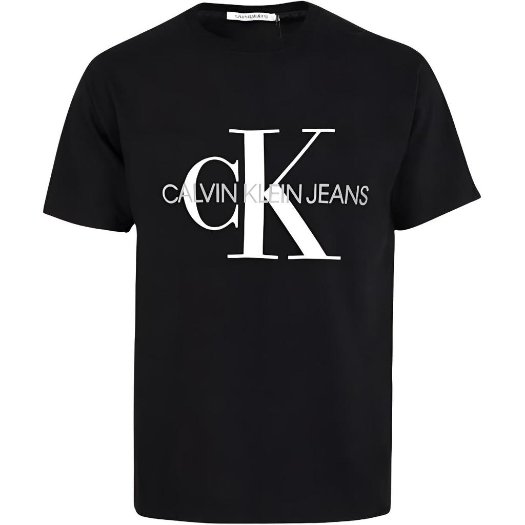 Calvin Klein Minimalist Series Chinese Style Letter Print Logo Pattern Round Neck Loose Hoodie Short Sleeve T-Shirt Unisex Tops 35H6422401(TEAM702-B2)