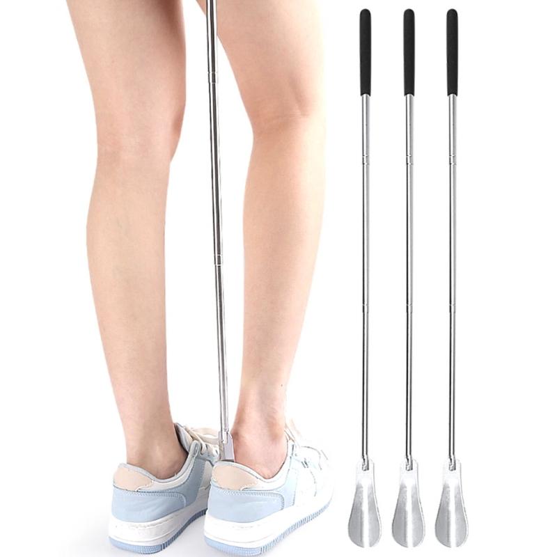 Telescopic Shoehorn Stainless Steel Shoehorn Folding Shoe Lifter Convenient Shoe Fitting Tool for Various Boots Shoe