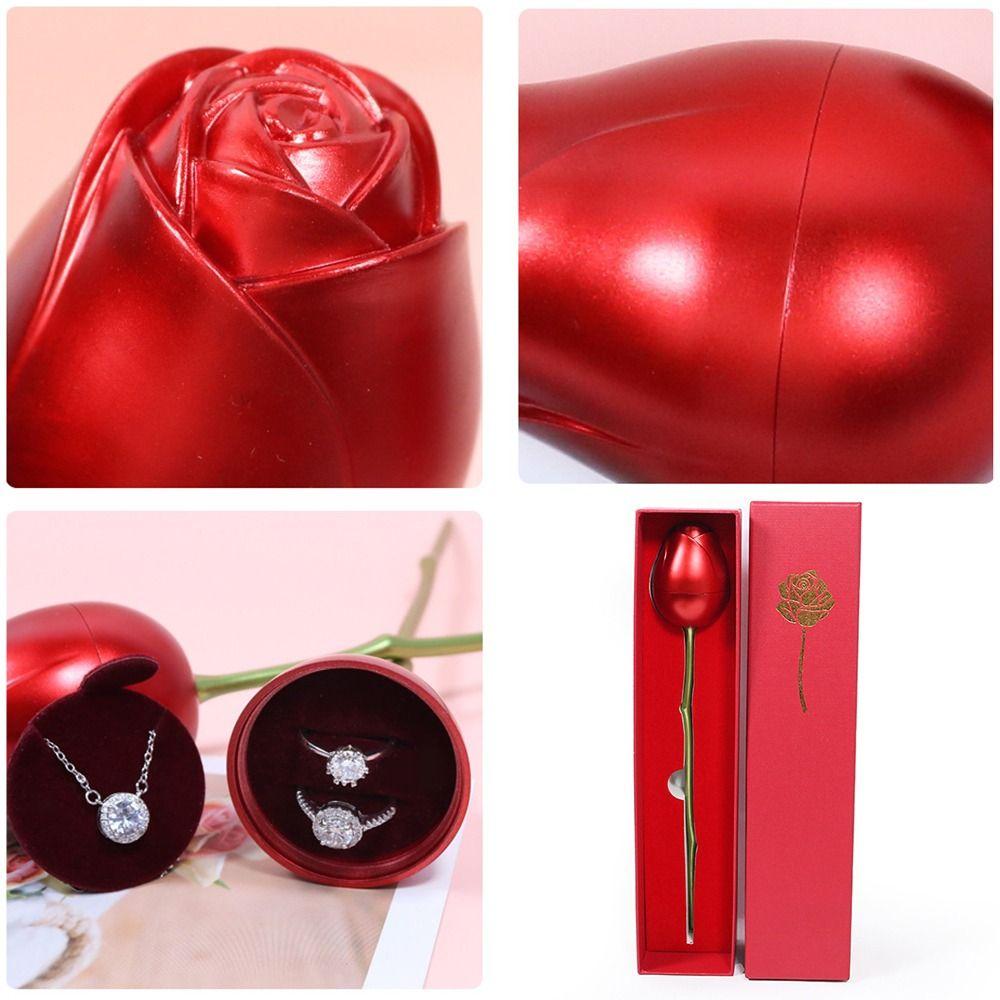Portable Jewelry Storage Box Flower Shaped Jewelry Display Case Valentine's Day Gifts