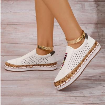 Vulcanized Shoes Women Slip On Sneakers Shallow Loafers  Breathable Hollow Out Casual Ladies Shoes Woman Plus Size 43