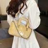 Casual retro diamond embroidered thread bag, new pillow bag, fashionable versatile handbag, shoulder messenger bag.