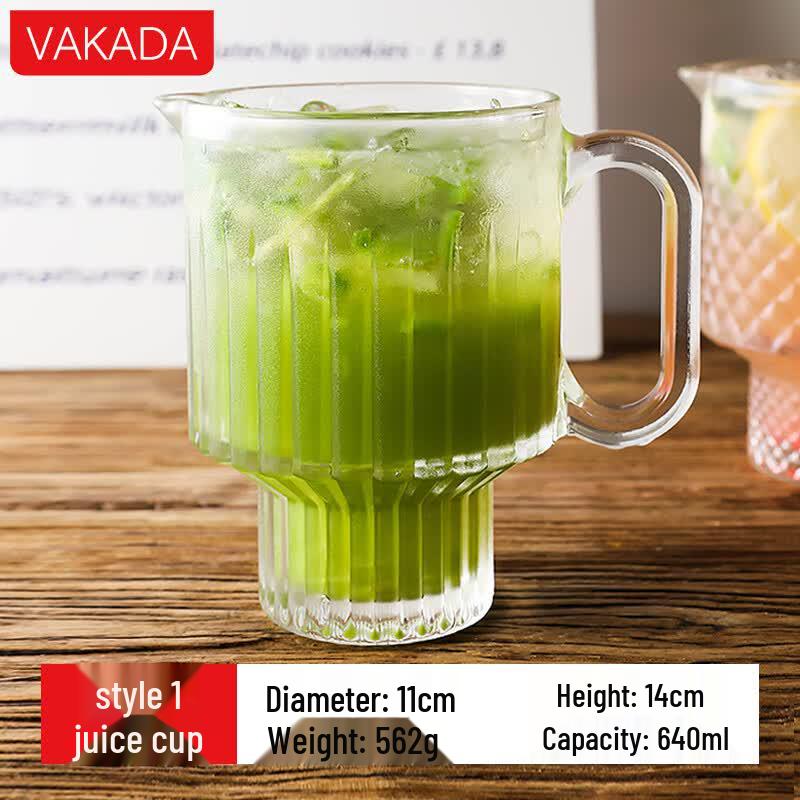 VAKADA Carved Borosilicate Glass Mug with Handle