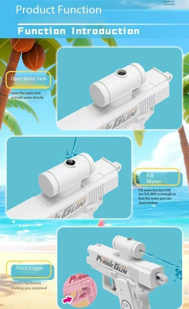.Funny Double-Sided Reverse Water Gun - Summer Prank Toy,Mini Tactical Water Sprayer for Kids & Adults, Pool Beach Water Fight