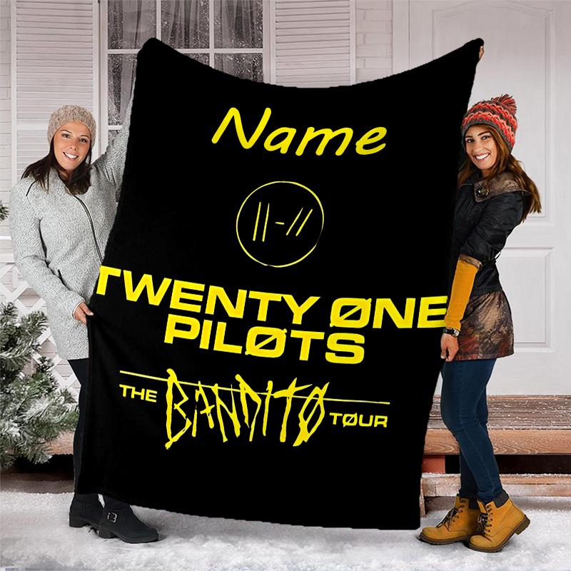 Personalized Custom Name Blanket - twenty one pilots Print Design,Blanket for Sofa,Bed,Travel,Camping - Soft and Warm, Great Gift