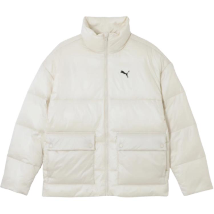 PUMA Men s Stand Collar Puffer Jacket Off-White 687432-80 L