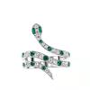 Trendy Snake Shaped Zodiac Rings Fashion Versatile Women'S Jewelry Exquisite Zircon Inlaid Animal Design For Daily & Party Gift