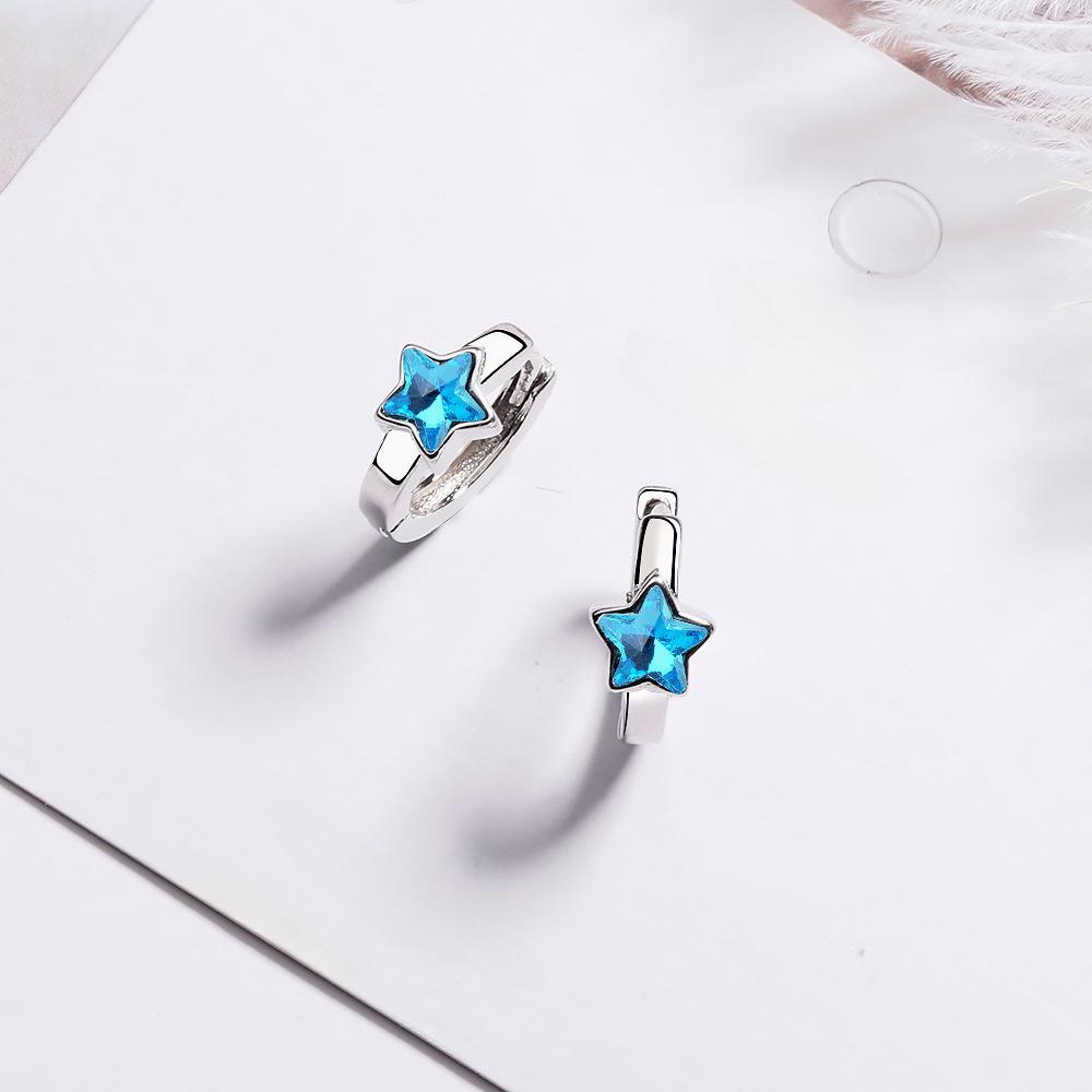 Five-pointed Star Ear Buckle Artificial Crystal Earrings Niche Jewelry