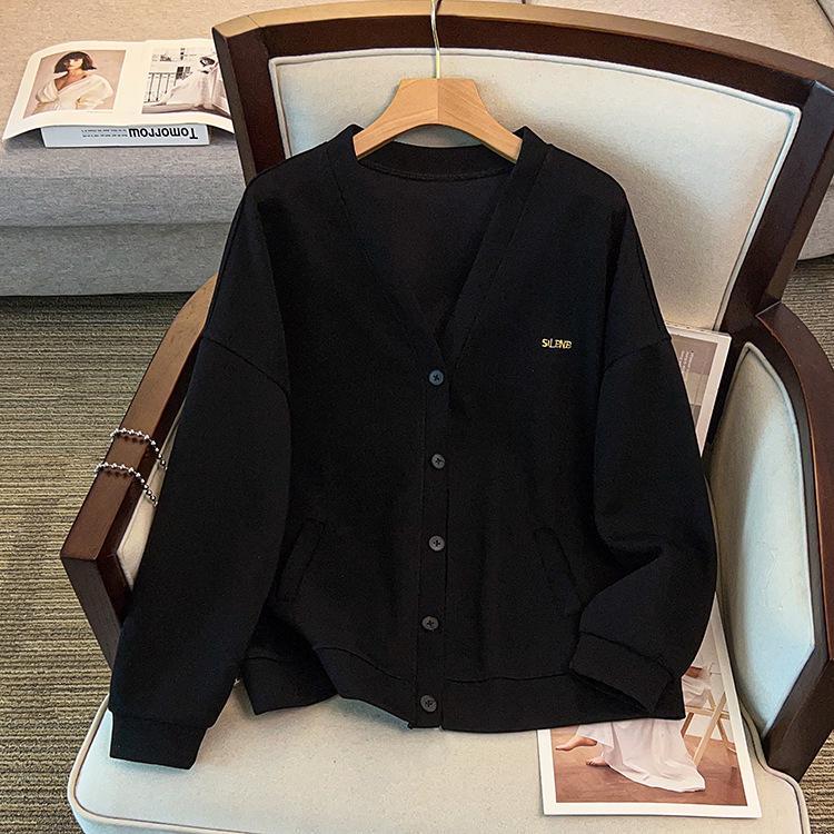 Spring Style Korean V-Neck Casual Slimming Plus Size Women’s Cardigan 8XL (260-300 jin)