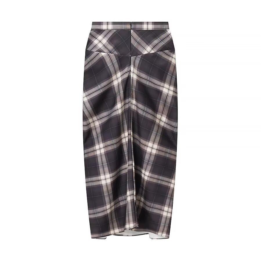 Z Cross-Border European Style Women's Plaid Long Skirt 2025