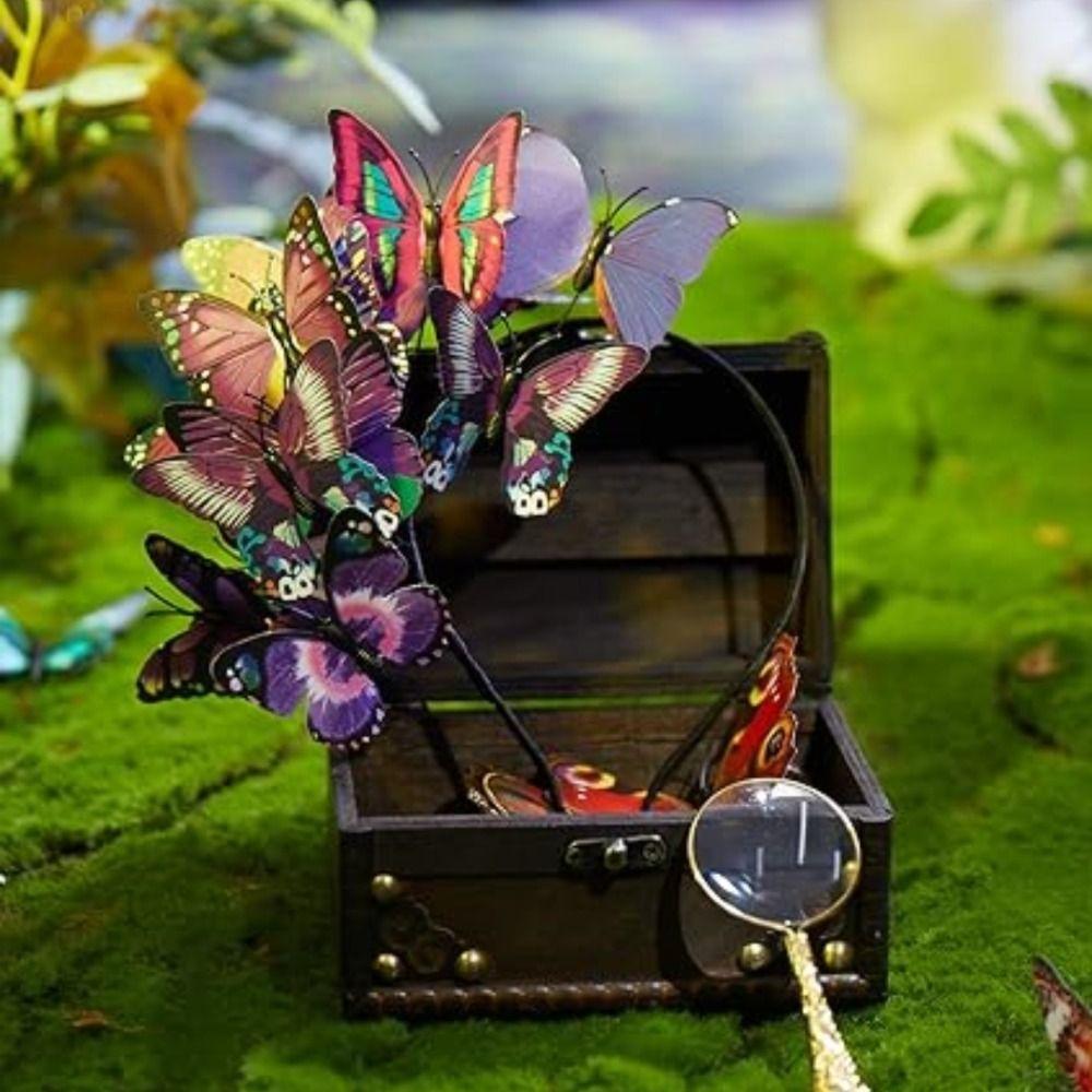 Butterfly Headbands Butterfly Fascinator Tea Party Bride Hair Accessories Flower Wreath Headwear