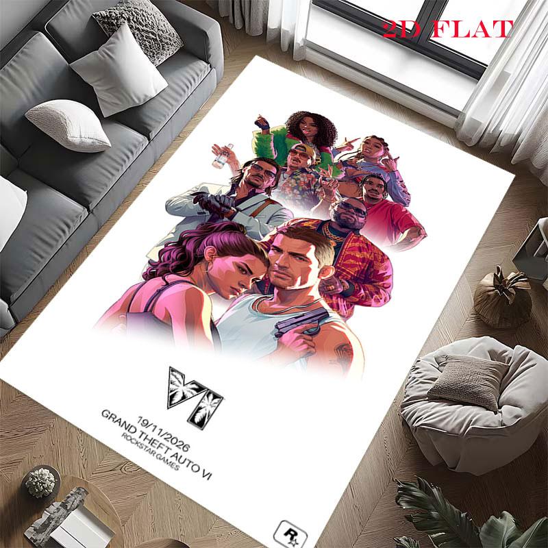 Tappeto GTA Legacy per Soggiorno Camera da Letto Casa Decorazione Divano, Tappetino Antiscivolo per Giochi Bambini