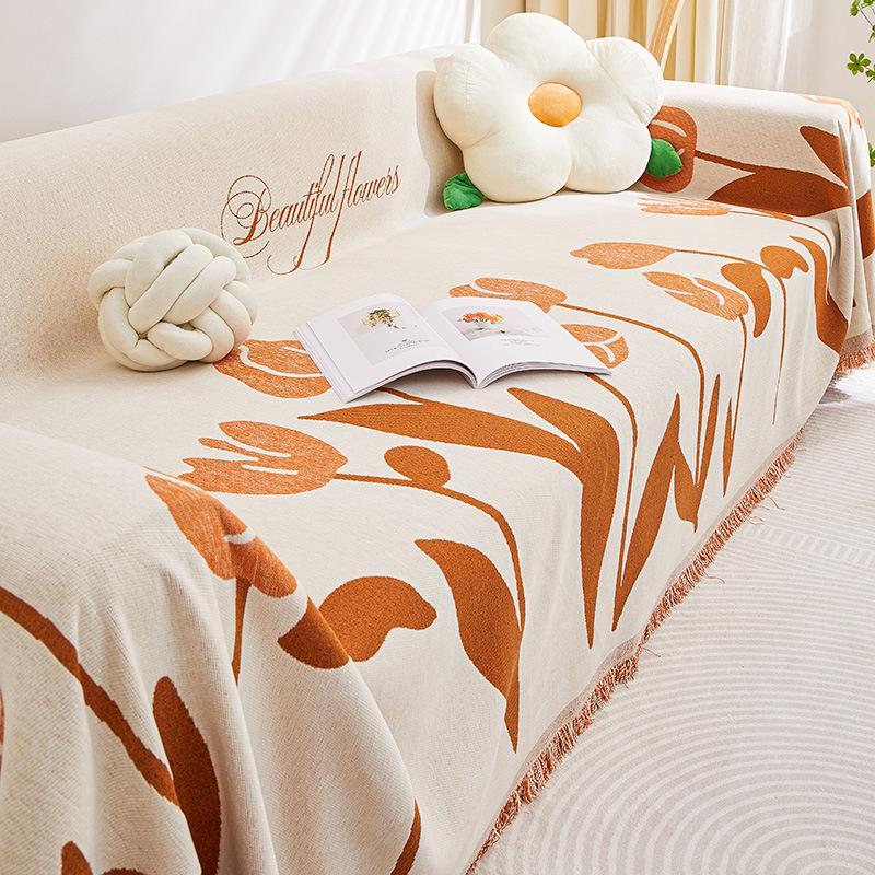Sofa Cover Chenille Four Seasons Universal Anti-Scratching Straight Row Back Cushion Integrated All-Inclusive Universal Cover Towel Cloth Blanket