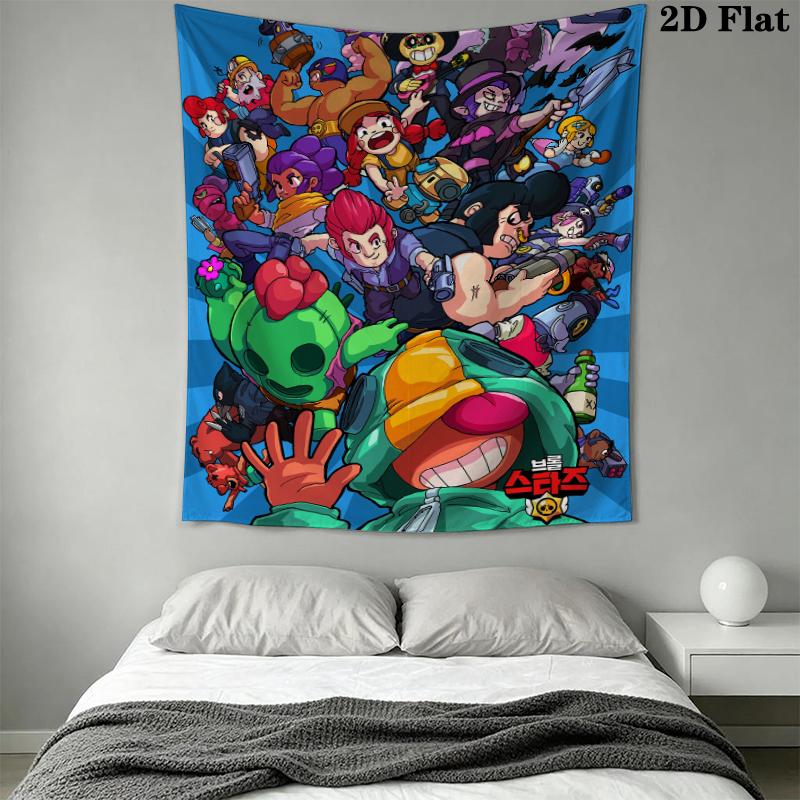 Brawl Stars Wall Tapestry Aesthetic Wall Hanging Printed Fabric Blanket Decorative Tapestries for Bedroom Living Room Home Decor