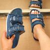 Fringed Slippers, Women's, Outerwear, Soft Belt Buckle, Canvas Shoes, Breathable Flip-flops