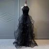 Black Sequined Evening Dress Dress Women's 1011 New Dress Trailing Party Host Adult Evening Dress One