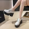 Women's Fashion Thick Heel Shoes Spring New Square Head Deep Mouth Water Drill Buckle Thick Sole Non-slip Low-top Shoes