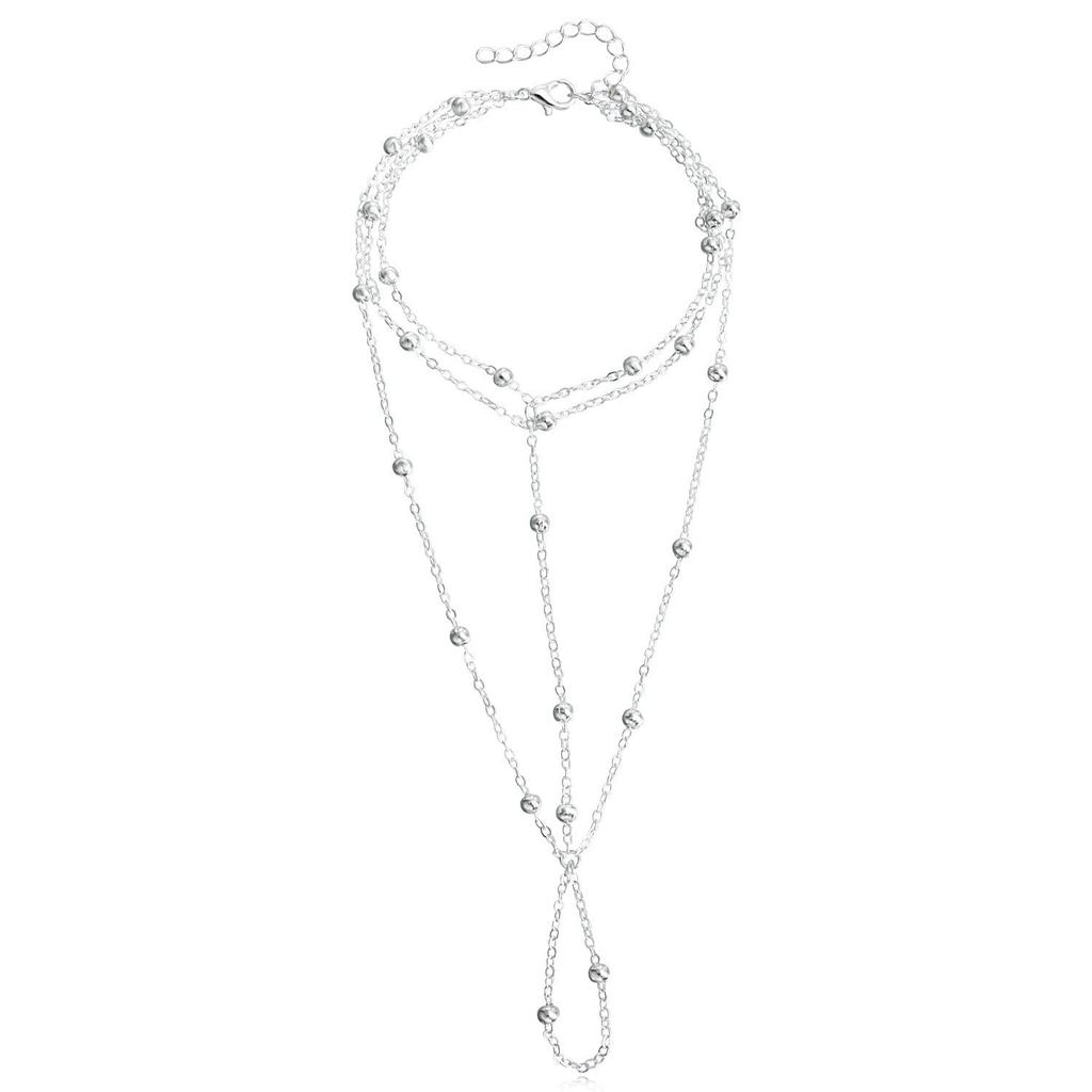 Vintage Palace Multi Layer Tassel Anklet For Women Metal Chain Foot Jewelry Exotic Cosplay Accessory