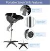 Portable Adjustable Hair Washing Basin with Water Bucket for Salons