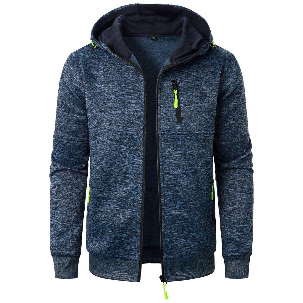 Men's Spring Autumn Hooded Thin Velvet Loose Large Size Sweater Jacket Cardigan Top Jacket