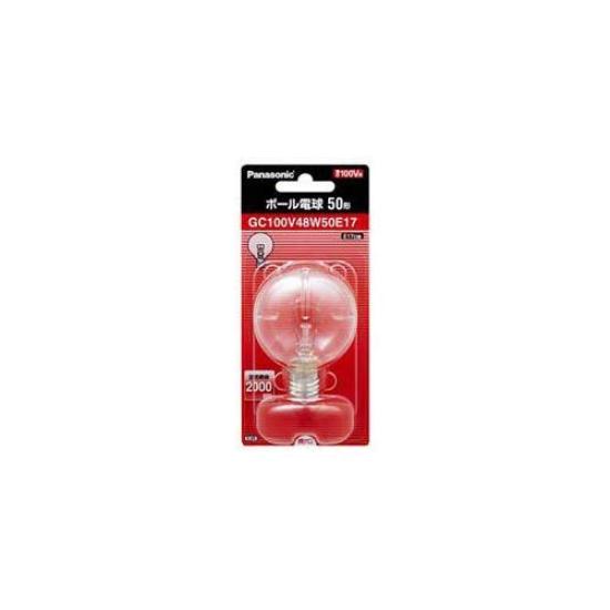 

Panasonic ball light bulb 50mm diameter 50W type E17 base clear GC100V48W50E17