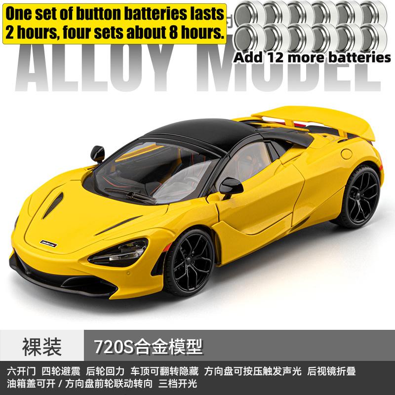 1:18 McLaren 720S Middenmotor Supercar Legering Sportwagen Model Diecast Metaal Hoge Simulatie Verzamelobject Auto Geluid En Licht Cadeau
