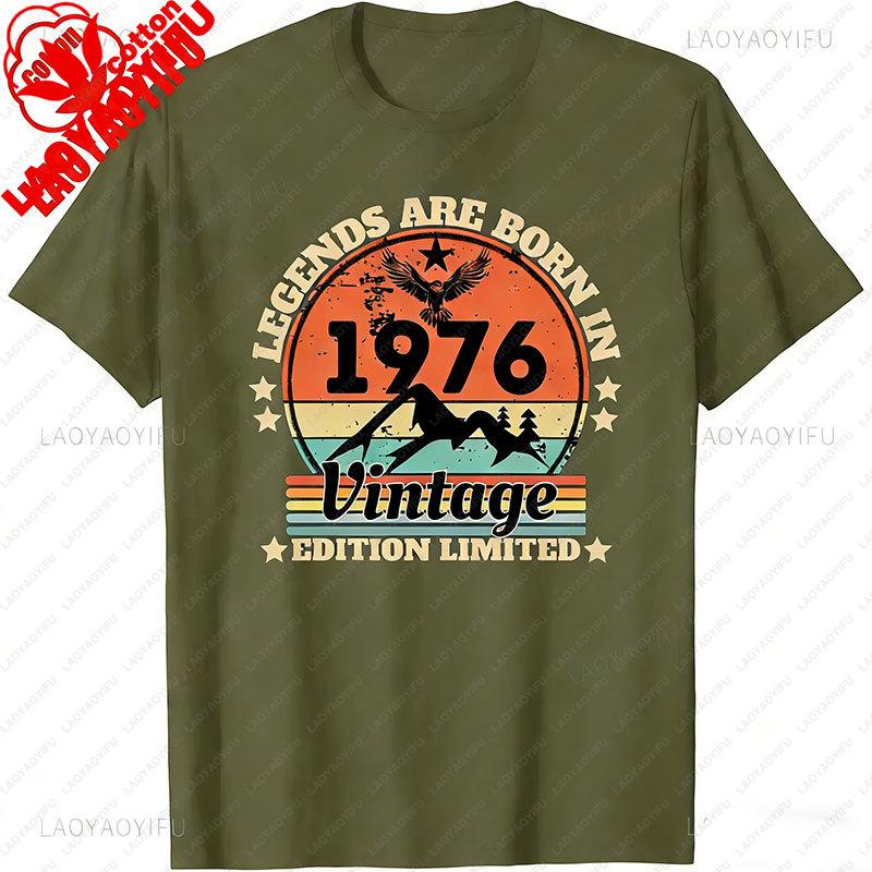 Retro 50 Year Old Vintage 1976 Limited Edition 50th Birthday Classic Graphic T Shirts Clothes for Women Men Summer Cotton Tees