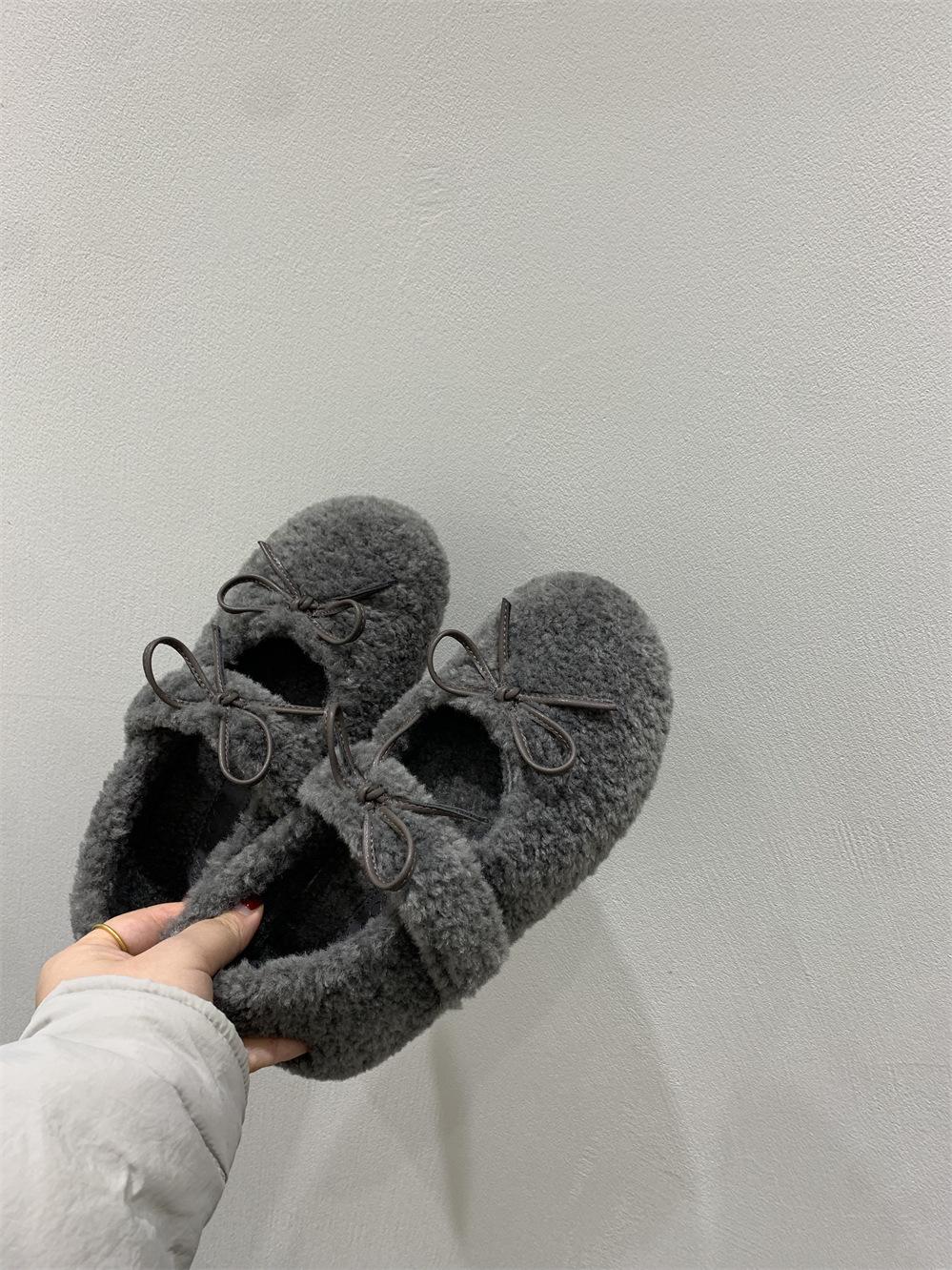 

inner height increase 4CM autumn and winter with skirt warm and velvet Mary Jane shoes fluffy shoes soft sole single shoes women s shoes French shoes 40 серый