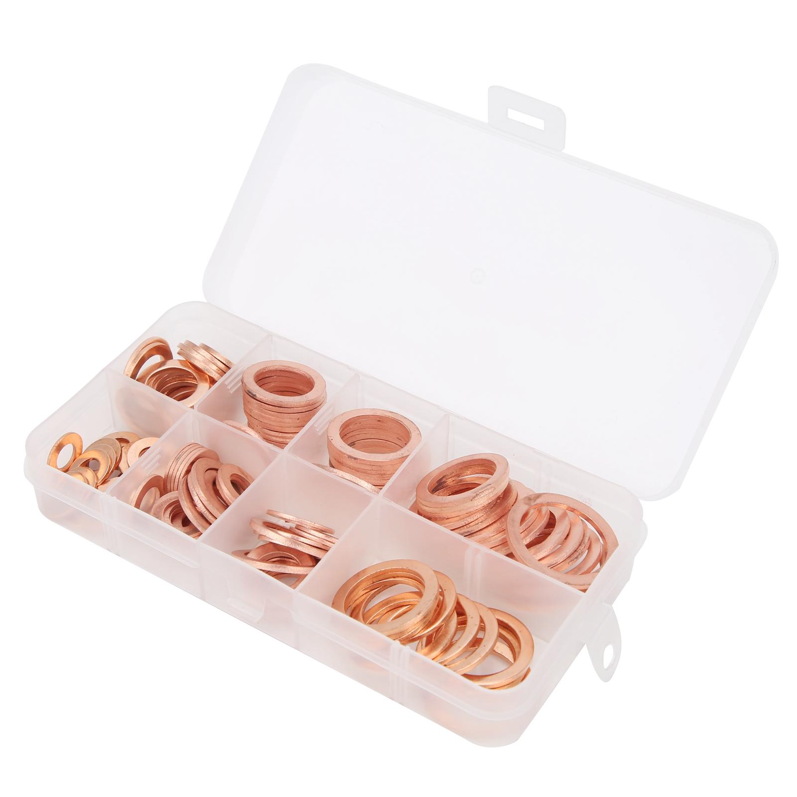 

120 шт. Профессиональные шайбы из красной меди, металлические прокладки, крепежные детали, набор ассортимент