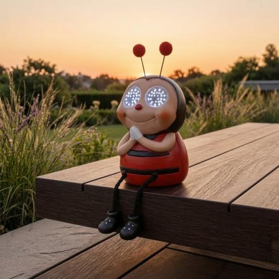 Animated Eyes Solar Lamp, Motion Sensor Solar Light with Moving Eyes for Garden, Garden Animals Figurine, Outdoor Waterproof Yard Decor