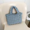 Chic Korean Style Cloud Bag For Girls Fashionable Checkered Handbag In Trendy Colors