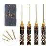 Steel Hex Screw Driver Set 4 Piece Nonslip Handle 1.5/2/2.5/3.0mm Allen Wrench for Precisions Tool Repair Applications