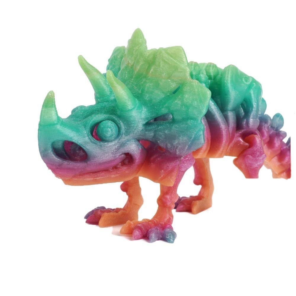 Big Mouth 3D Printed Triceratops Candy Color 3D Articulated Dinosaur Toys  Landscaping Decoration
