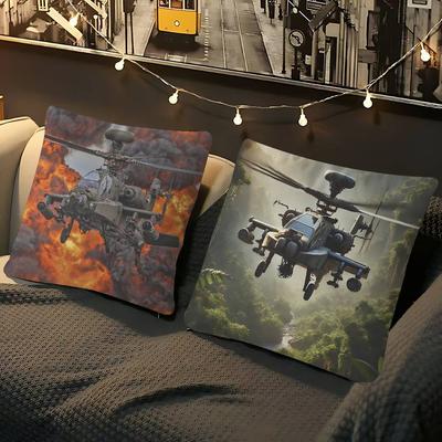 Fighter Apache Kissenbezug Abnehmbarer Waschbarer Kissenbezug – Ganzjährig Weiches Leinen
