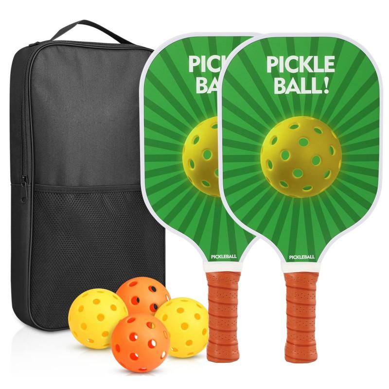 Carbon Fiber Pickleball Paddle Set With PP Honeycomb Core UV Printed Racket Beginners To Advanced Players