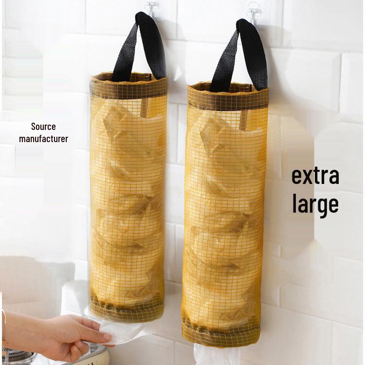 Wall-Mounted Kitchen Garbage Bag Storage with Drawstring