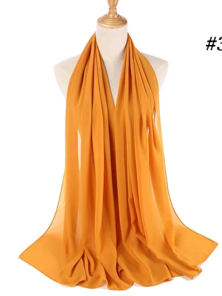 70*180cm bubble chiffon muslim headscarf for women solid color hijab scarf shawls and wraps hijab femme musulman kopftuch
