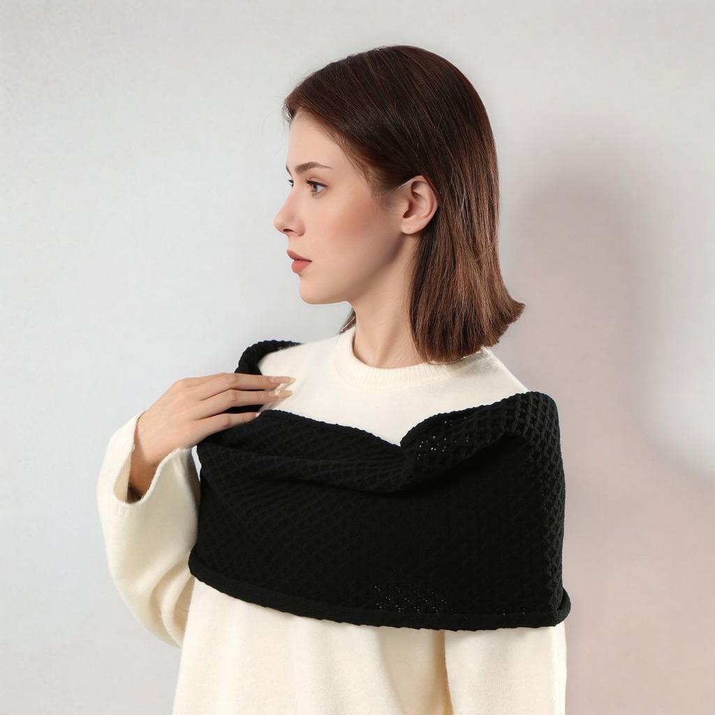 New Autumn Winter Knitted Warm Neckerchief For Women Solid Hollow-Out Scarf Soft Outdoor Warmer Neck Collar Pullover Scarves