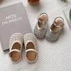 Sommer Mädchen Sandalen Geflochten Ausgehöhlt Silber Beige Kinder Pantoletten Vielseitig Minimalistisch Flach Trendig Kinderschuhe 22-33