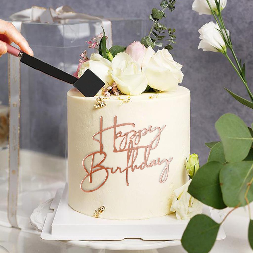 6pcs/3pcs  Acrylic Birthday Queen Gold Cake Topper Happy  Birthday Party Sides Cake Decorations  Accessories