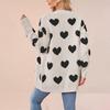 New Valentine's Day love knitted cardigan V-neck button medium and long coat for women
