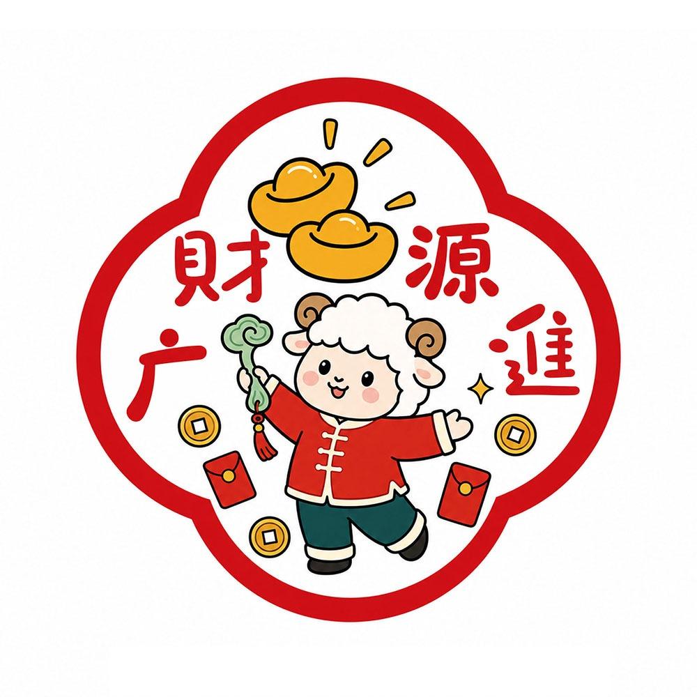 Blessing Words Good Luck Window Sticker Waterproof Lamb Sheep Door Stickers  Chinese New Year