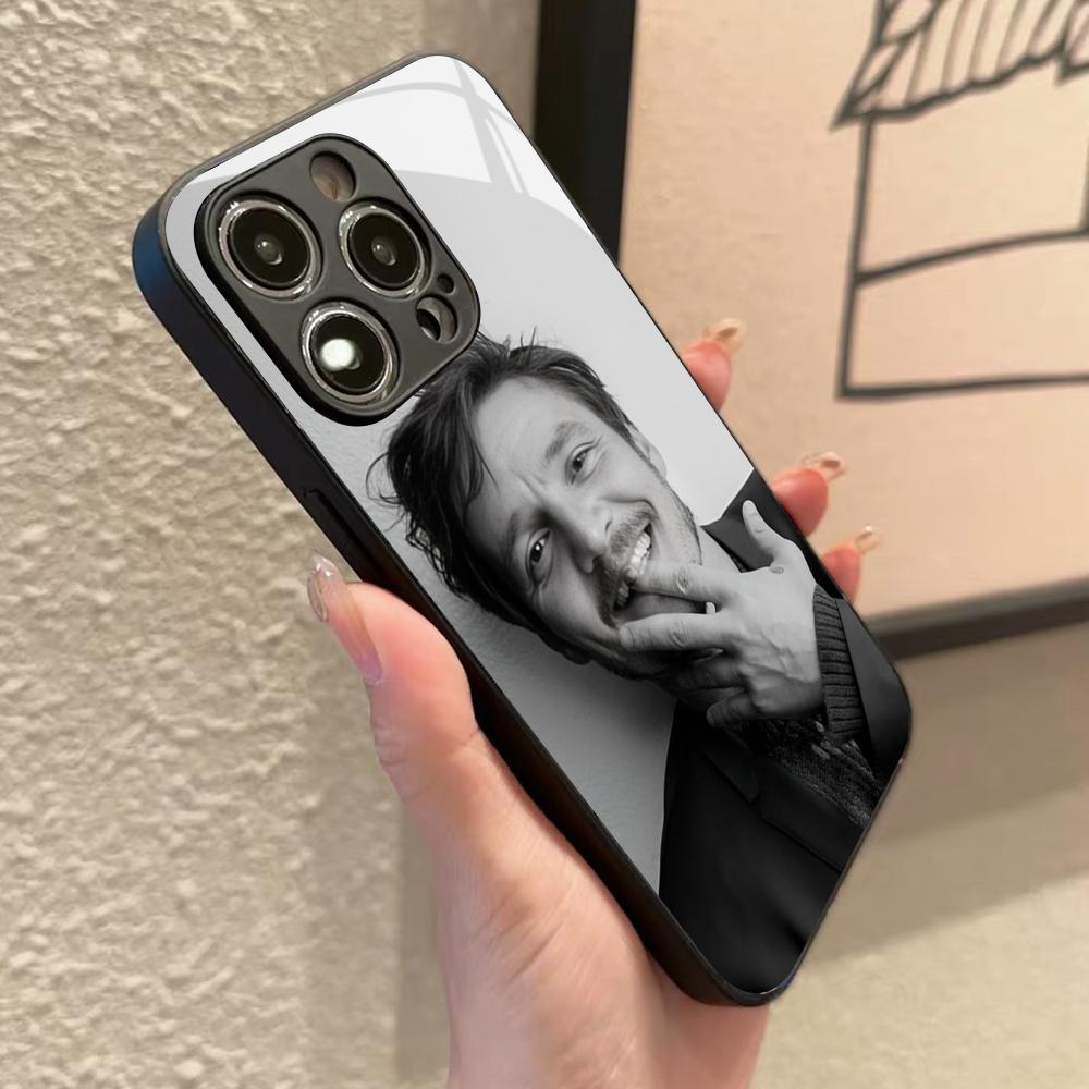 Pedro Pascal Collage Pics Phone Case for Iphone 17 16 15 14 12 11 13 Pro Max Mini X Air Puls Black Glass Cover