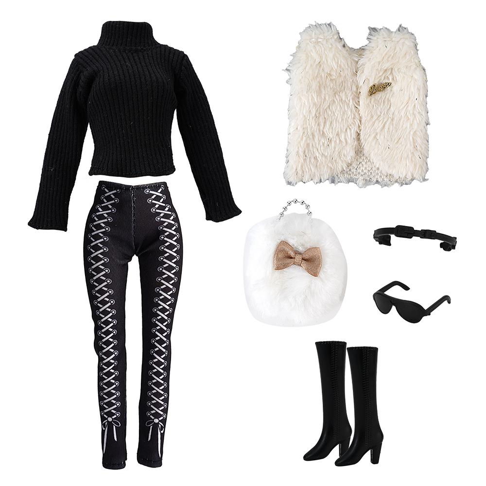 11,5 Zoll Puppe Pelzmantel Winteranzug 1/6 Puppenkleidung 30 CM Puppen Zubehör Möbel Modepuppe Kleid 1/6 Puppenhaus Spielzeug JJ