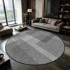 Nordic High End Grey Living Room Round Carpet Antiskid Washable Decoration Bedroom Geometric Rug Soft Fluffy Parlor Big Size Mat