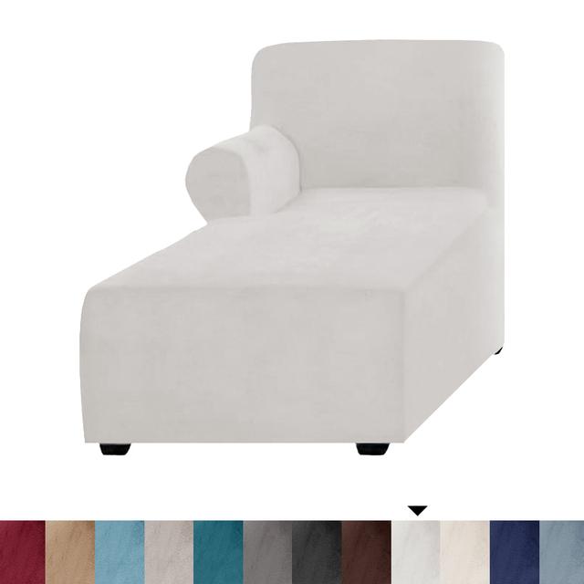 Velvet Chaise Longue Sofa Cover L Shape Stretch Sofa Bed Covers Non Slip Washable Remoavble Couch Slipcovers Furniture Protector
